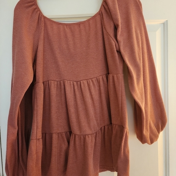 Perfect Peach Mauve feminine Babydoll Tunic Size Large - Picture 5 of 5